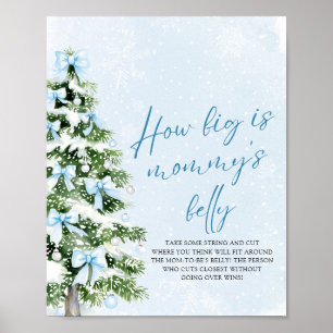 Poster Arbre de Noël aux Rubans Bleus pour Baby Shower :