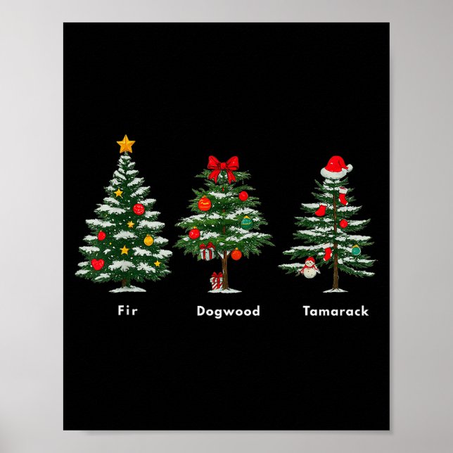 Poster Arbre de Noël avec Message Caché Subtil Anti Trump (Devant)