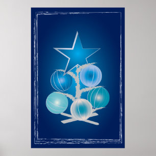 Poster Arbre de Noël bleu