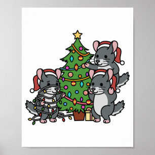 Poster Arbre de Noël Chinchilla