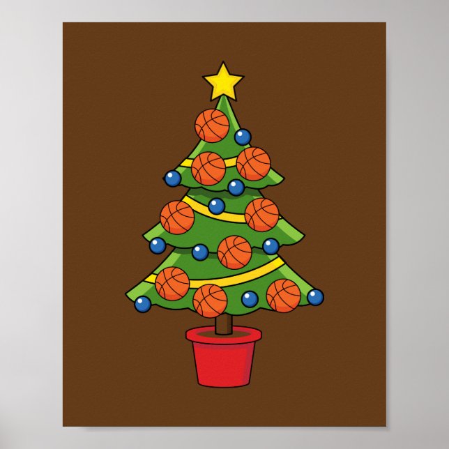 Poster Arbre de Noël de basket-ball (Devant)