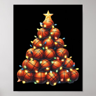 Poster Arbre de Noël de basket-ball