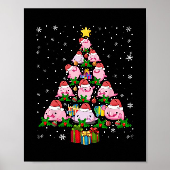 Poster arbre de noël de blobfish (Devant)