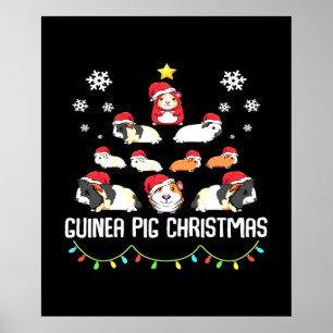 Poster Arbre de Noël de cochon de Guinée Amusant Guinée