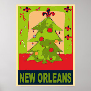 Poster Arbre de Noël de la Nouvelle-Orléans