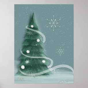 Poster Arbre de Noël d'épinette bleue