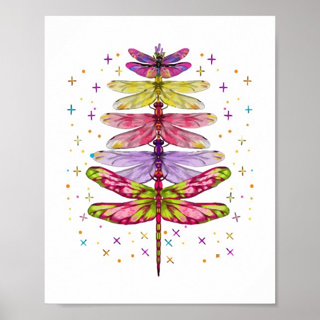 Poster Arbre de Noël dragonfly (Devant)