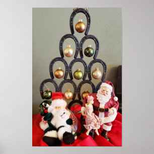 Poster Arbre de Noël fer à cheval Père Noël photographie