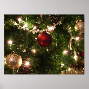 Poster Arbre de Noël I Vacances Plutôt vert et rouge