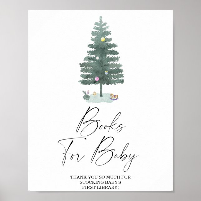 Poster Arbre de Noël - livres pour l'affiche pour bébé (Devant)