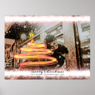 Poster Arbre de Noël lumineux étoile Parties scintillant 