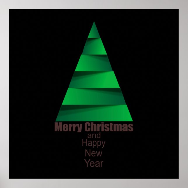 Poster Arbre de Noël moderne (Devant)