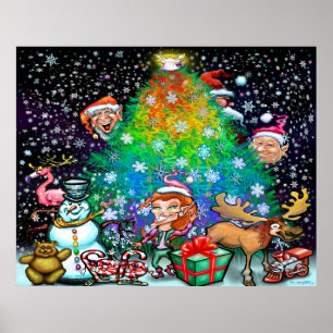 Poster Arbre de Noël Rainbow
