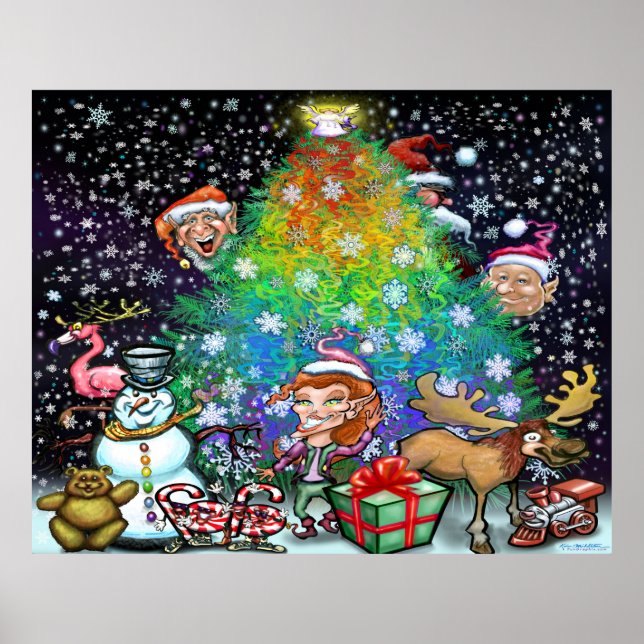Poster Arbre de Noël Rainbow (Devant)
