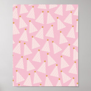 Poster Arbre de Noël rose Motif