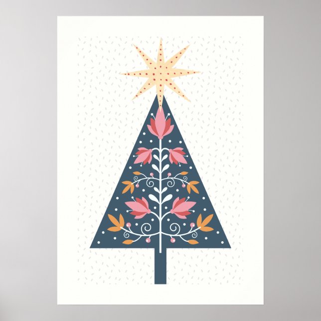 Poster Arbre de Noël scandinave (Devant)