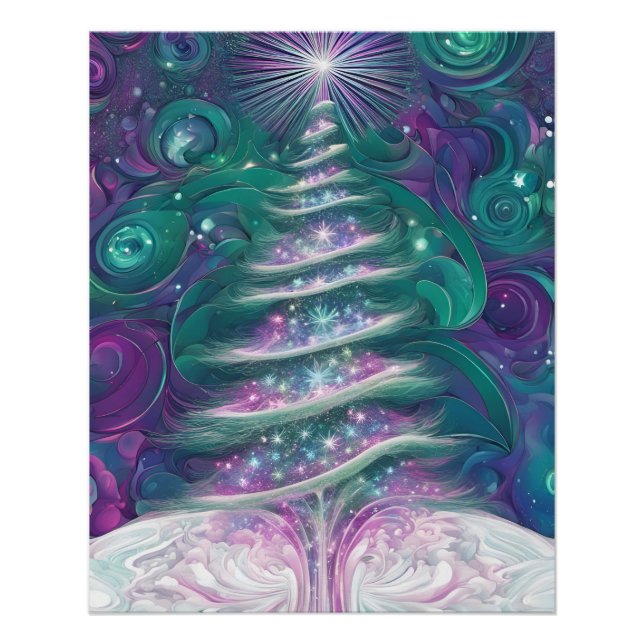 Poster Arbre de Noël scintillant (Devant)