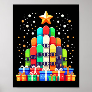Poster Arbre de Noël Snowboard Snowboard Snowboard Snowbo