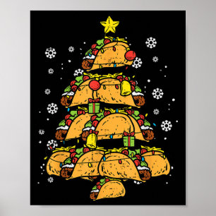 Poster Arbre de Noël Taco Xmas Nourriture Mexicaine