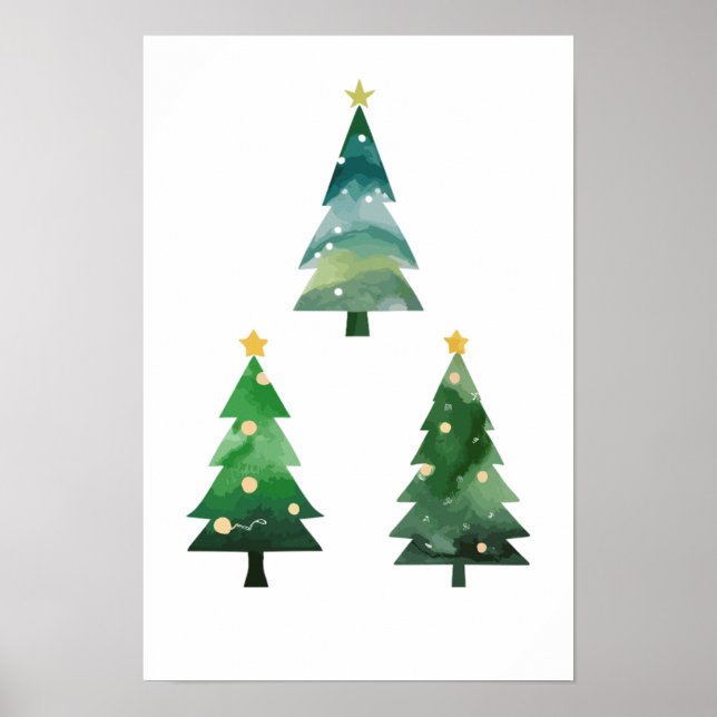 Poster arbre de noël triple (Devant)