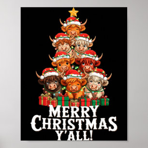 Poster Arbre de Noël Vache des Highlands Écossais Vache D