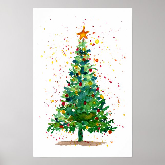 Poster Arbre de Noël vert Waterton (Devant)