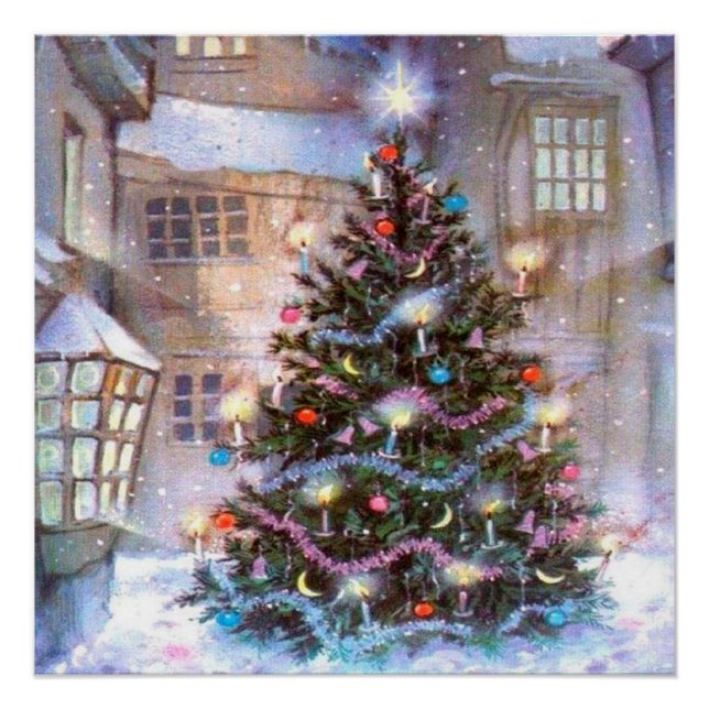 Poster Arbre de Noël Vintage (Devant)