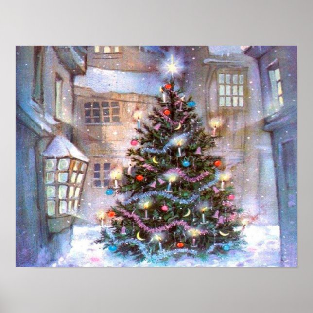 Poster Arbre de Noël Vintage (Devant)