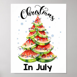 Poster Arbre de Noël Waterlemon Noël en juillet Eté