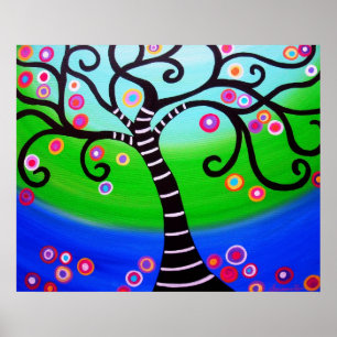 POSTER ARBRE DE PEINTURE DE VIE
