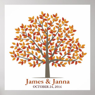 Poster Arbre de signature mariage - Automne classique