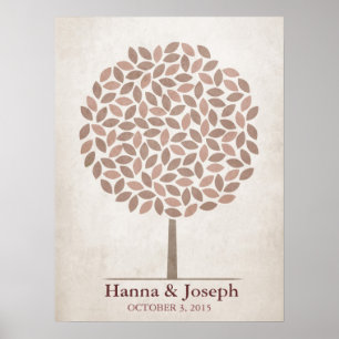 Poster Arbre de signature mariage - Automne Rustique