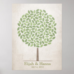 Poster Arbre de signature mariage - Rustique