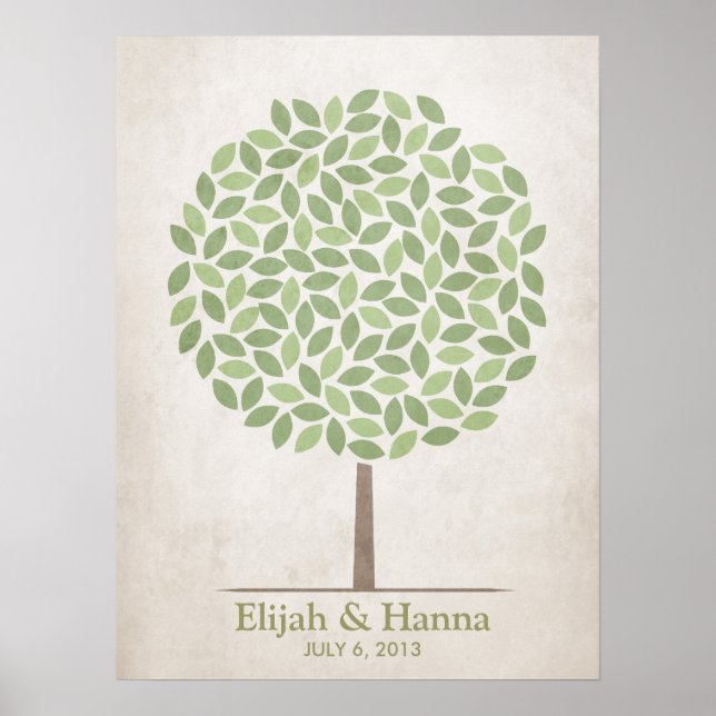 Poster Arbre de signature mariage - Rustique (Devant)