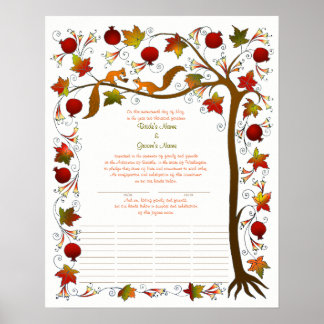 Poster Arbre de vie à l'automne, certificat Quaker 170926