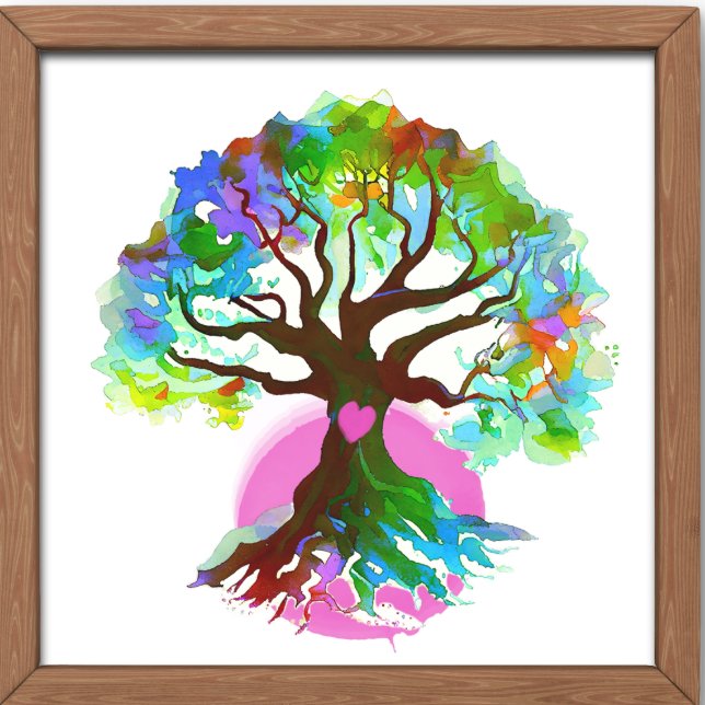 Poster Arbre de vie Coeur rose (Créateur téléchargé)