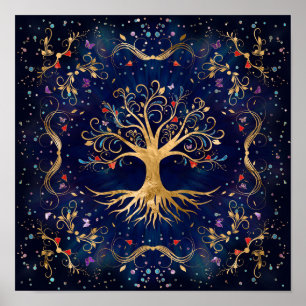 Poster Arbre de vie coloré - Yggdrasil
