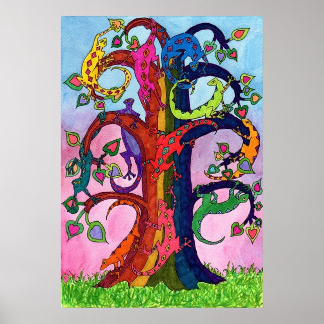 Poster Arbre de vie de Gecko (Devant)