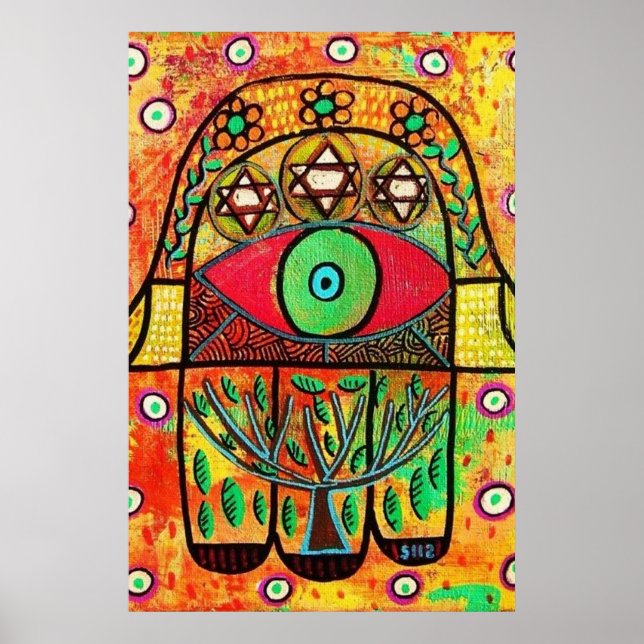 Poster Arbre De Vie Hamsa (Devant)