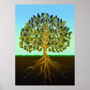 Poster Arbre de vie Plaisirs simples de la vie