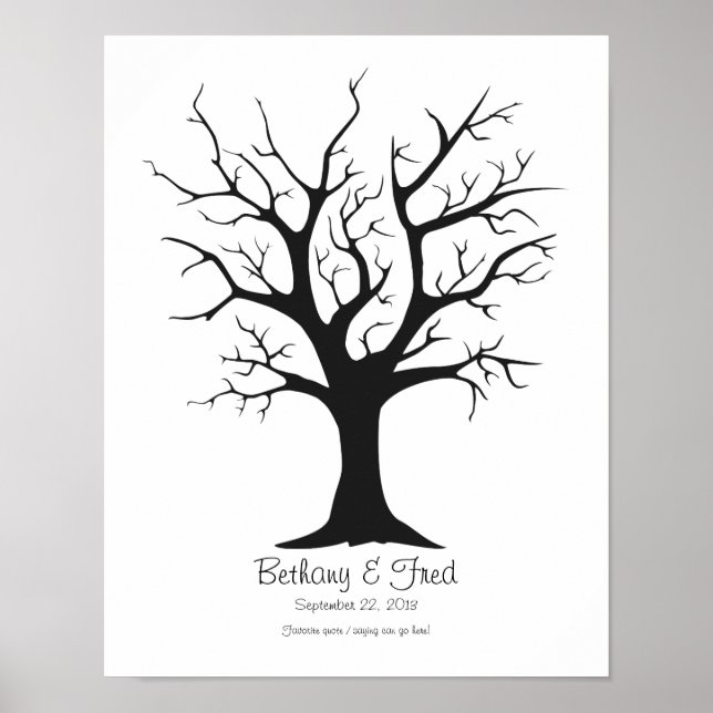 Poster Arbre d'empreintes digitales C - 11"x14" (Devant)