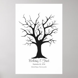Poster Arbre d'empreintes digitales C - 24 pouces x 36 po