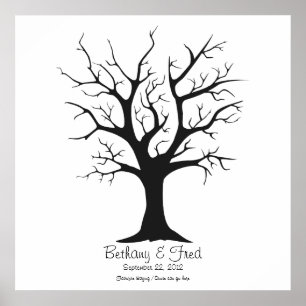 Poster Arbre d'empreintes digitales C - 24"x24"
