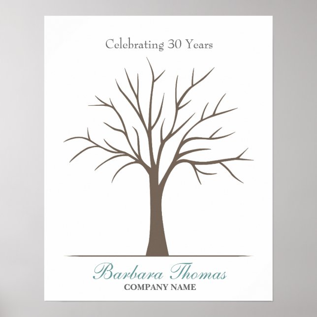 Poster Arbre d'empreintes digitales de retraite (Devant)