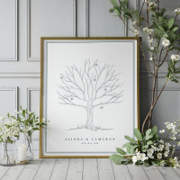 Arbre d'empreintes digitales et Monogramme Mariage