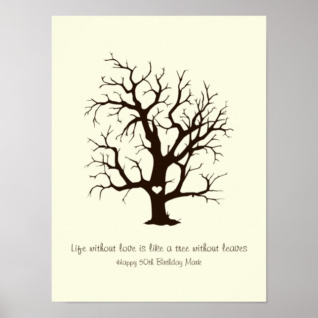 Poster Arbre d'empreintes digitales personnalisé (Devant)