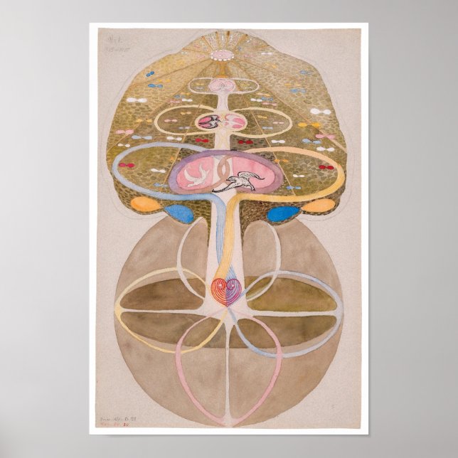 Poster Arbre des connaissances no 1 | Hilma af Klint | (Devant)