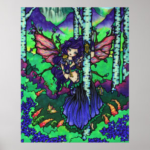 Poster "Arbre des secrets" Fairy Dragon Imaginaire Forêt 