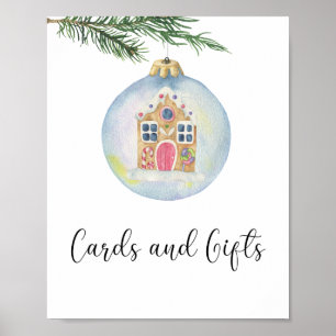Poster Arbre d'hiver - cartes et cadeaux baby shower