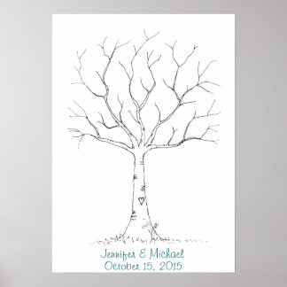 Poster Arbre d'impression des doigts (2)